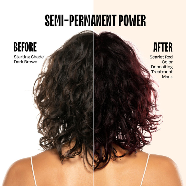 Overtone Semi Permanent Hair Color Conditioner, Scarlet Red, 8 oz, Nourishing, Damage-Free, Color Depositing Mask for All Hair Types with Shea Butter