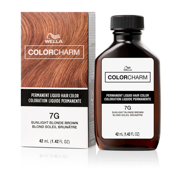 COLORCHARM Permanent Liquid Hair Color for Gray Coverage| 7G Sunlight Blonde Brown| 1.4 Fl Oz