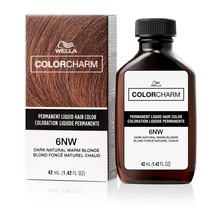 COLORCHARM Permanent Liquid Hair Color for Gray Coverage| 6NW Dark Natural Warm Blonde | 1.4 Fl Oz