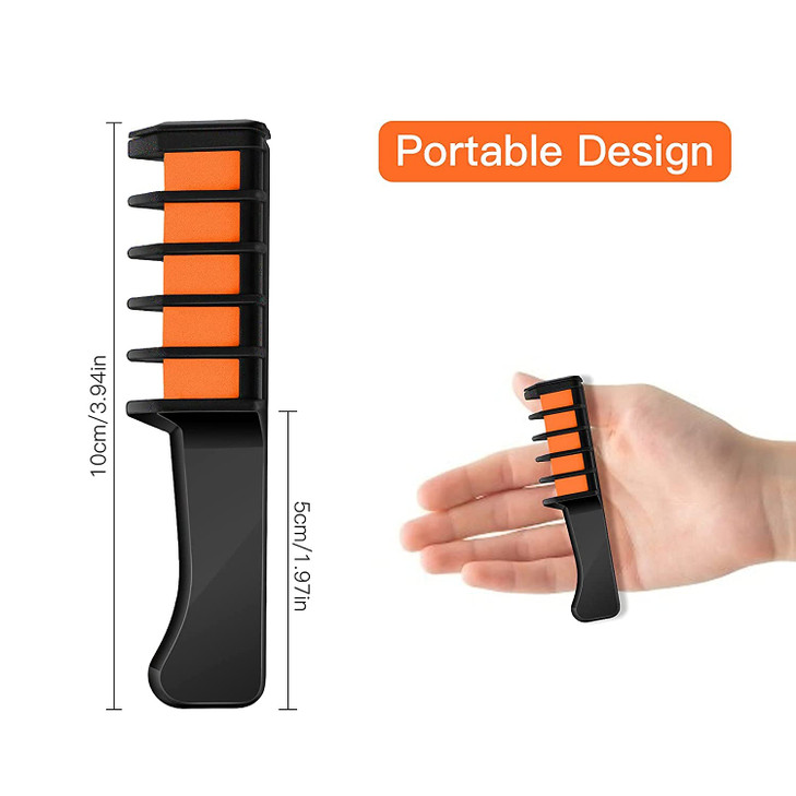 MSDADA Orange Hair Chalk for Girls - New Hair Chalk Comb Temporary Washable Hair Color Dye for Kids - DIY Makeup Birthday Party Halloween Christmas G