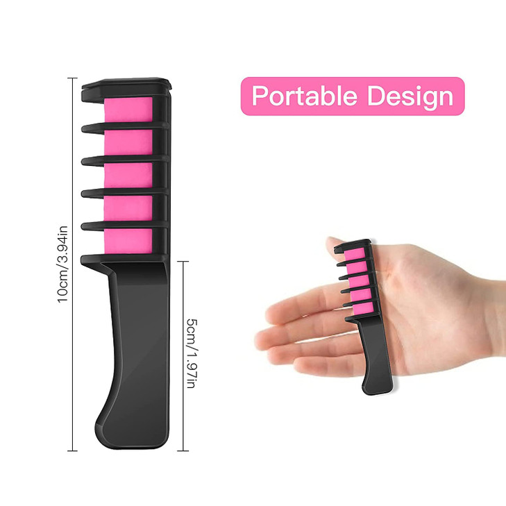 MSDADA Hair Chalk for Girls Kids-New Hair Chalk Comb Temporary Bright Washable Hair Color Dye-4 5 6 7 8 9 10 Year Old Girl Gifts Toys for Christmas,H