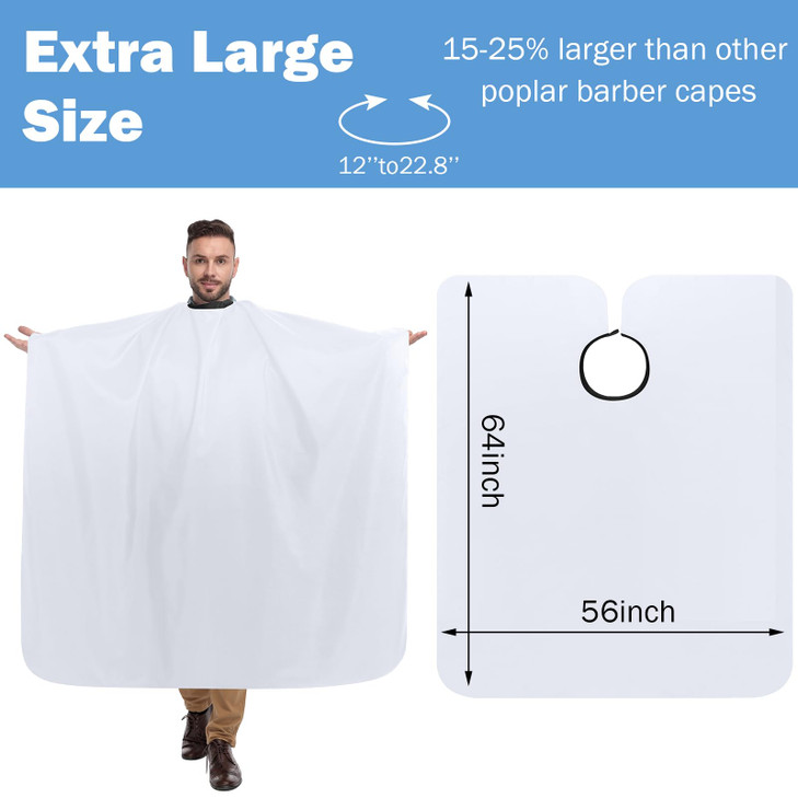 12Pcs Barber Cape 64 x 56'' Large Waterproof Hair Cutting Salon Cape Adjustable Snaps for Hair Dye Salon Stylist Supplies (White)