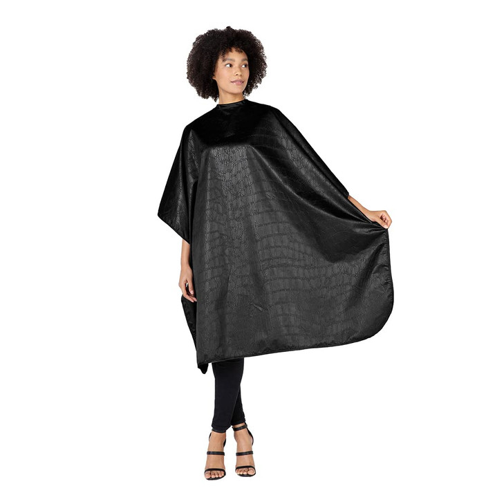 Betty Dain Alligator Hide Bleach-proof Multi Purpose Coloring/Styling Cape, Textured Surface, Secure Snap Closure at Neck, Generous Size, Machine Was