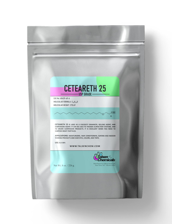 Ceteareth-25 Powder Emulsifier and Surfactant for Cosmetics and Personal Care Products, Ceteareth-25 by Talsen Chemicals (8 Ounce / 226 grams)
