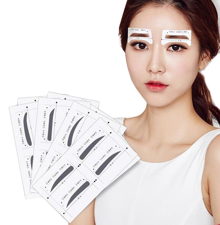 32Pairs 4 Differnet Styles Eyebrow Drawing Thrush Card Eyebrow Shaper Shaping Stencils Grooming Kit Makeup Supply Template Acccessories DIY Beauty To
