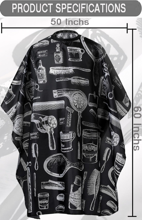 Borogo Professional Waterproof Hair Styling Cape Nylon Haircuting Salon Cape Gown Hair Salon with Snap Closure - 50" x 60"