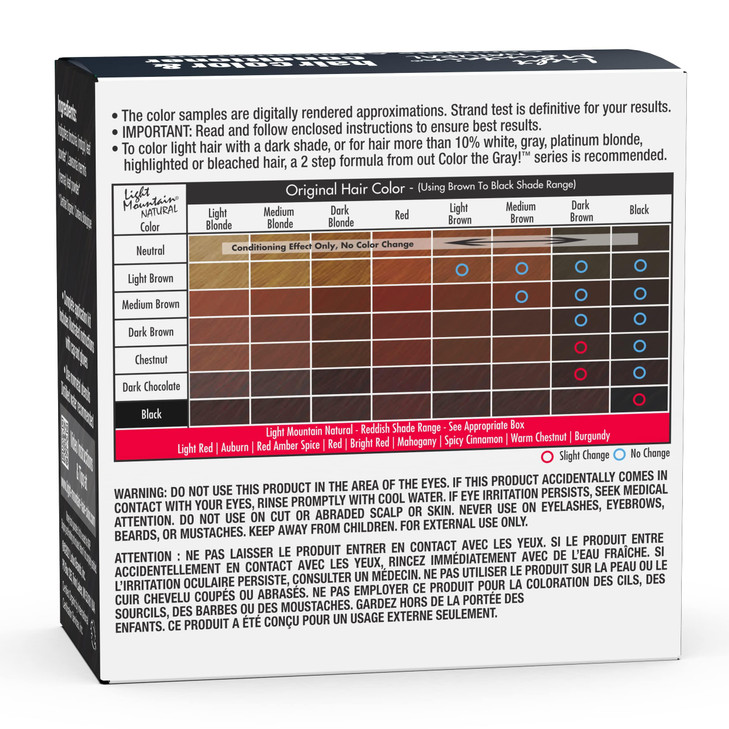 Light Mountain Henna Hair Color & Conditioner - Black Hair Dye for Men/Women, Organic Henna Leaf Powder and Botanicals, Chemical-Free, Semi-Permanent