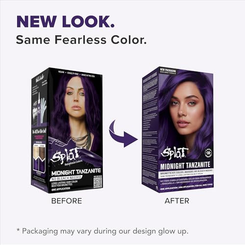 Splat | Midnight Complete Kit | Hair Dye | Semi-Permanent | Long Lasting | Vegan and Cruelty-Free (Midnight Tanzanite)