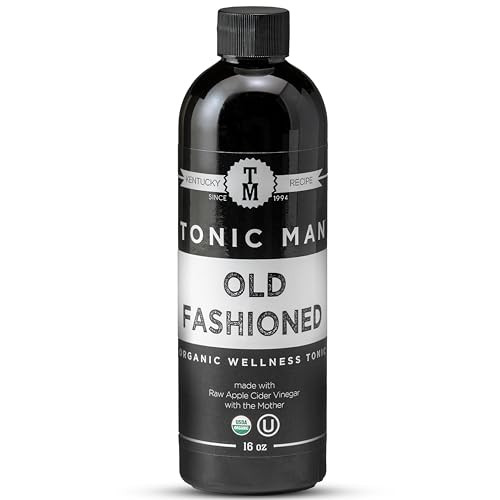 Tonic Man Old Fashioned Organic Wellness Tonic Made with Raw Apple Cider Vinegar Kosher Organic Apple & Grape Juices with 12 Herbs & Spices Energize