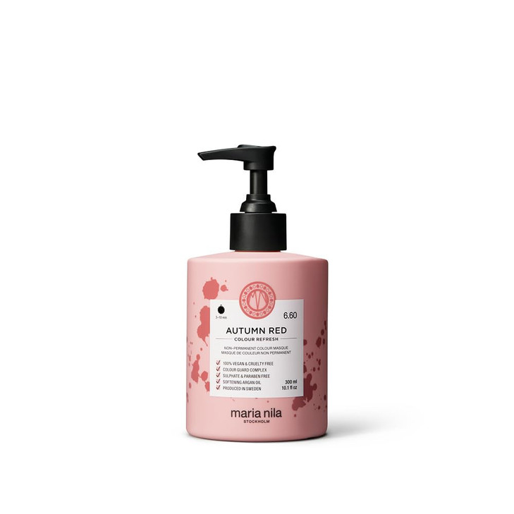 Maria Nila Colour Refresh, Autumn Red 10.1 Fl Oz, Red Hair Mask, Semi-Permanent Pigments, 100% Vegan & Sulfate/Paraben free