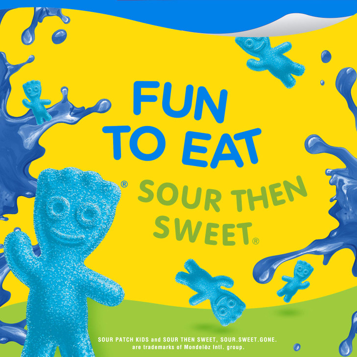 Snack Pack SOUR PATCH KIDS BLUE RASBERRY Flavored Juicy Gels Cups, 3.25 oz., 6-Count (Pack of 8)