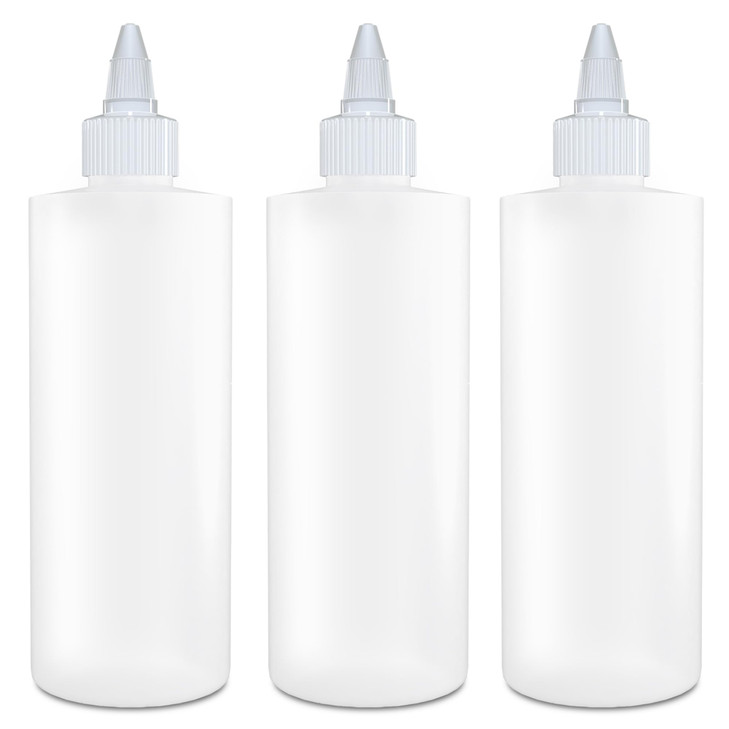 BRIGHTFROM Twist Top Applicator Bottles, Squeeze 8 OZ, Empty Hair Coloring Plastic Bottles, Refillable, Leak Proof - Open/Close Nozzle - Multi Purpos