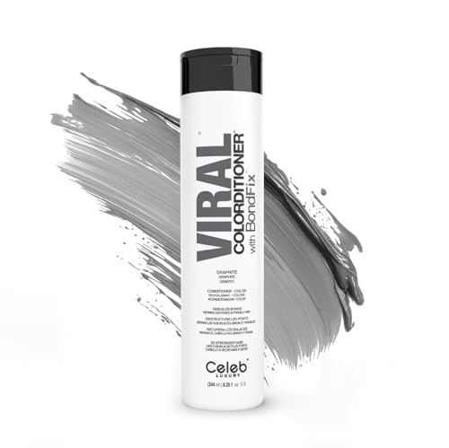 Celeb Luxury Viral Graphite Colorditioner, Color Depositing Conditioner with Bondfix Bond Rebuilder, Semi Permanent Hair Colour Glaze, Vegan Hair Dye