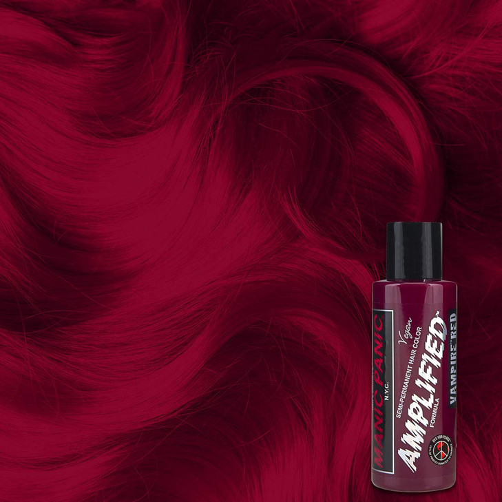 MANIC PANIC Vampire Red Hair Color - Amplified - (2PK) Semi Permanent Hair Dye - Deep Blood Red Color Can Give Burgundy Tones To Unbleached Hair - Fo