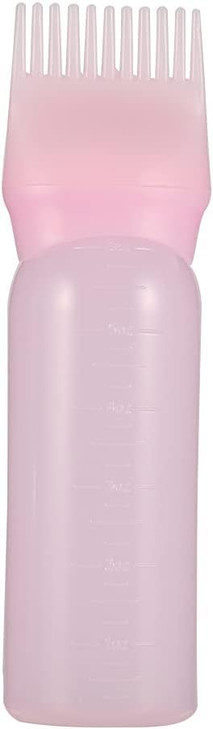 BWESOO Pink Root Comb Applicator Bottle,Hair Dye Applicator Brush Bottles,Dyeing Shampoo Bottle,Hair Coloring Styling Tool Applicator Bottles