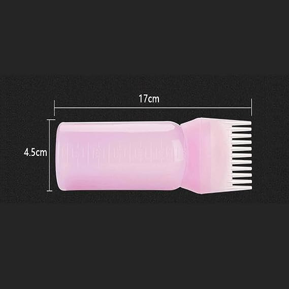 BWESOO Pink Root Comb Applicator Bottle,Hair Dye Applicator Brush Bottles,Dyeing Shampoo Bottle,Hair Coloring Styling Tool Applicator Bottles