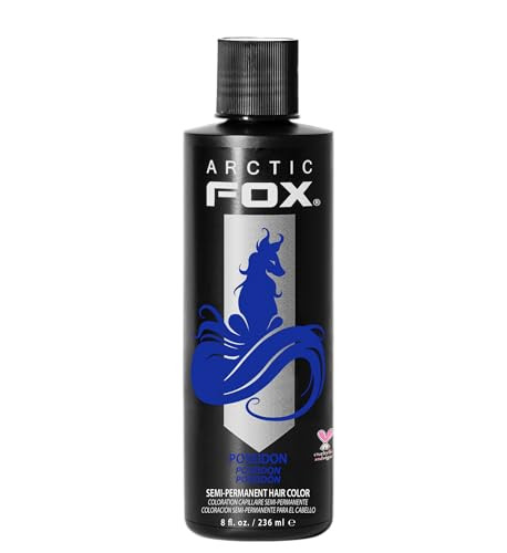 ARCTIC FOX Vegan and Cruelty-Free Semi-Permanent Hair Color Dye (8 Fl Oz, POSEIDON)