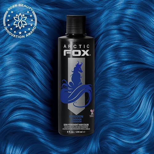 ARCTIC FOX Vegan and Cruelty-Free Semi-Permanent Hair Color Dye (8 Fl Oz, POSEIDON)