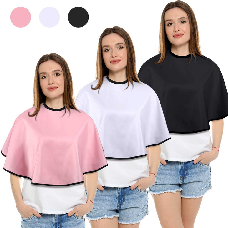 3 Pieces Makeup Capes for Clients Makeup Bibs Comb-out Beard Aprons Hair Dye Aprons Styling Shampoo Capes Hair Salon Shorty Cape Barber Short Smock f