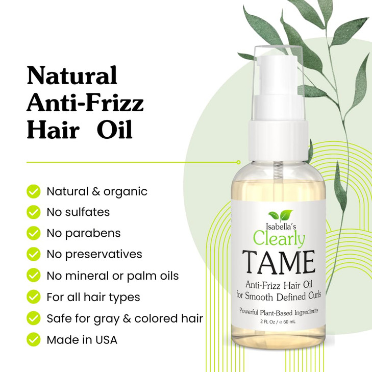 TAME Anti Frizz Smoothing Hair Styling Oil | Sulfate Free Leave In Hair Serum to Control Frizz, Add Shine for Curly, Frizzy, Dry Hair for Adults + Ki