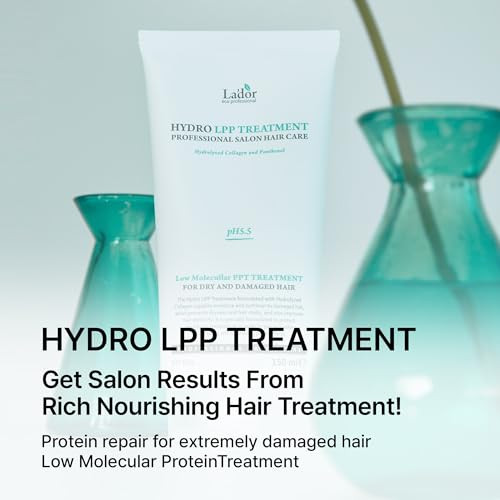 LA'DOR LADOR Hydro LPP Keratin Hair Treatment - Anti Frizz Conditioner Mask for Dry, Damaged, Color Treated, Gray Hair - Hydrolyzed Collagen (2. 5.07