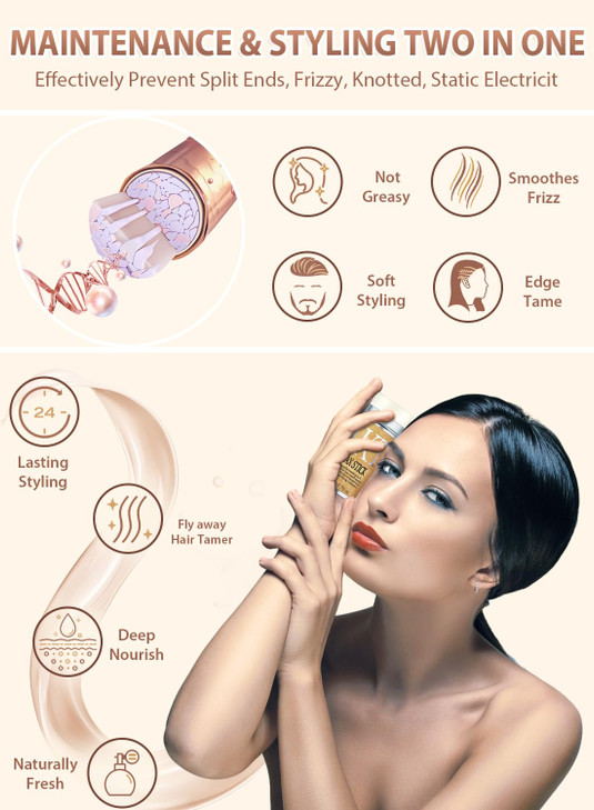 AnWoor Hair Wax Stick for Flyaways - Hair Bun Maker and Smoothing Pomade for Kids, Women and Girls - 1 PCS