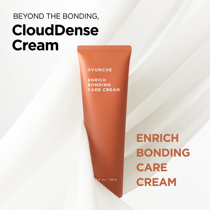 AYUNCHE Enrich Bonding Leave-In Cream 5.0 fl oz  K-Beauty Bond Repair, Heat Protection up to 392°F, Split Ends & Frizz Control for Fine, Dry, Damage
