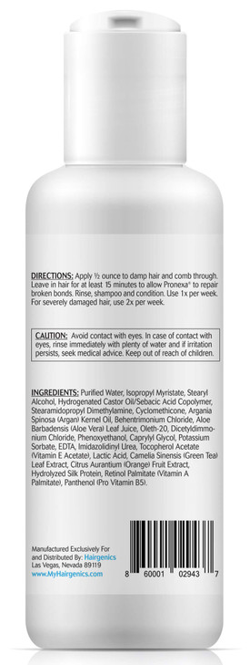 Hairgenics Pronexa Hair Bonder Bond Repairing Complex and Conditioner for Damaged and Treated Hair. 4 FL OZ Provides 8 full treatments.