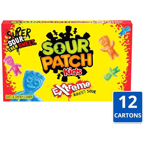 SOUR PATCH KIDS Extreme Sour Soft & Chewy Candy, Bulk Candy, 12 - 3.5 oz Boxes