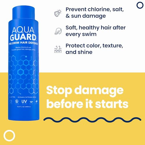 AQUA GUARD Pre-Swim Hair Defense | Family Size, Family Results | Prevents Chlorine Damage + Softens Hair While Swimming | Made in California | 16.9 o
