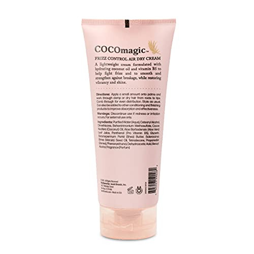 Cocomagic Frizz Control Air Dry Cream | Anti-Frizz Styling Cream | Helps to Calm and Smooth Frizzy Hair | Paraben Free, Cruelty Free, Made in USA (6