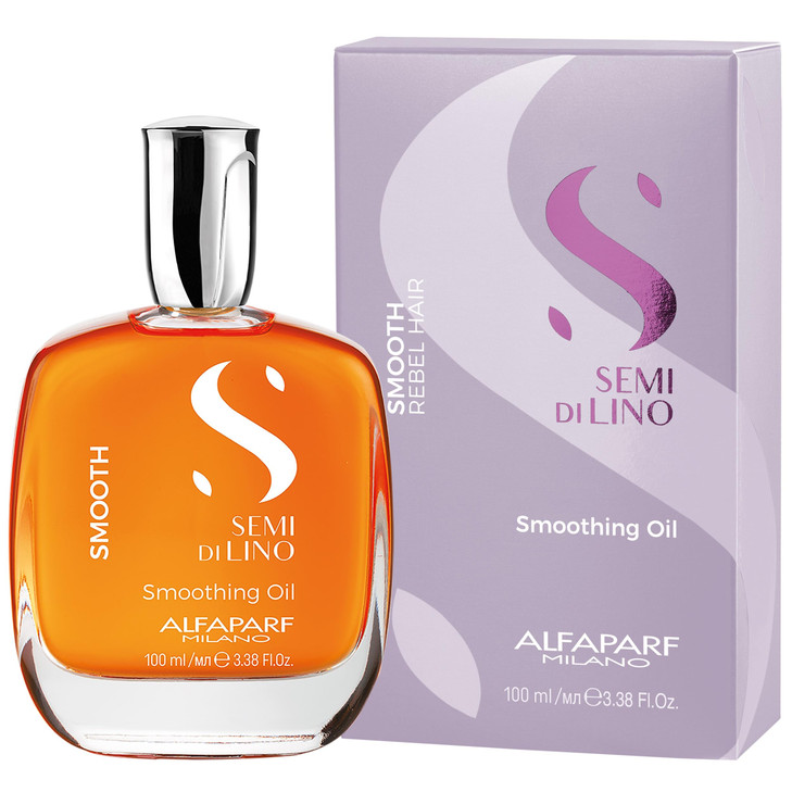 ALFAPARF MILANO Semi di Lino Smoothing Hair Oil Treatment - Frizz Control Oil to Brighten Hair + Protect from Heat & Humidity- Hair Serum for Damaged