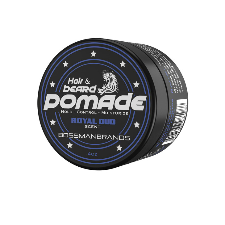 Bossman Hair & Beard Pomade for Men (Royal Oud Scent)  Medium Hold & Moisturizing for Hair, Beard & Mustache Styling  Made in USA