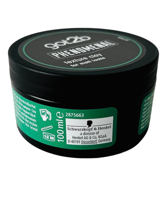 Schwarzkopf got2b PhenoMENal Texture Hair Styling Clay, Vegan, Strong Hold, Matt Finish, No Stickiness, 100ml (Pack of 1)