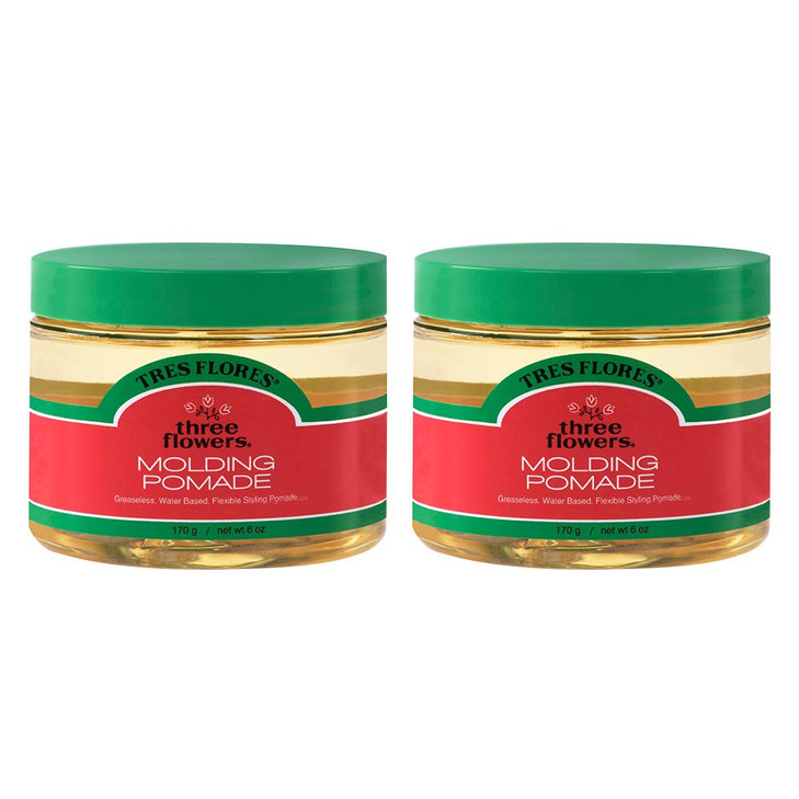 Three Flowers Tres Flores Molding Hair Styling Cream Pomade, for All Hair Types - 6 Oz (2 Pack)