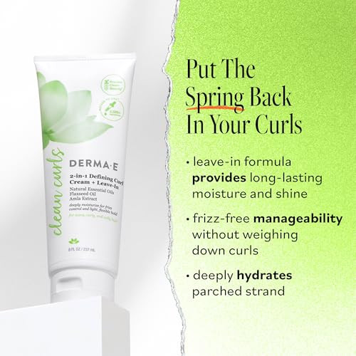 DERMA E Ramos 2-in-1 Defining Curl Cream + Leave-In, 8fl oz