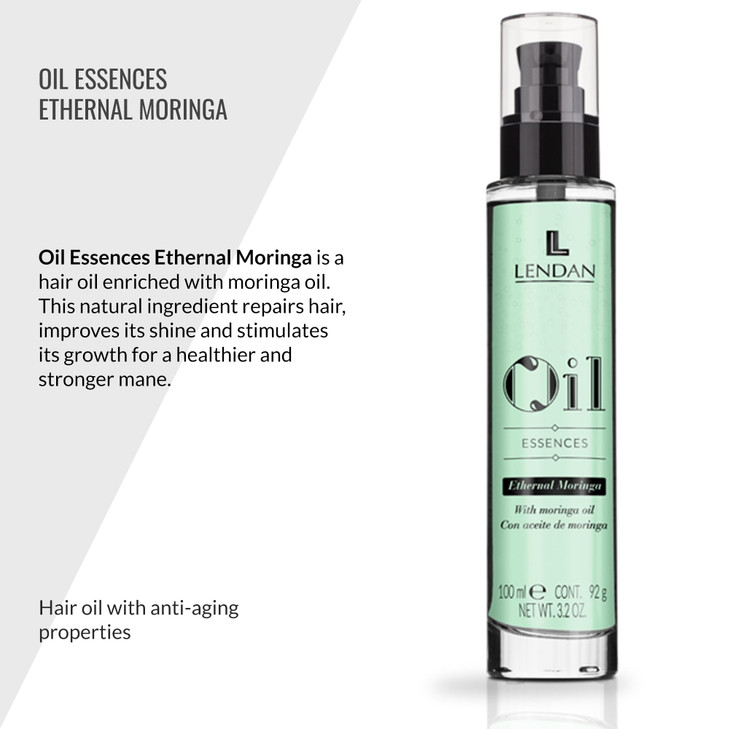 LENDAN - Hair Oil with Moringa Oil - Oil Essences Ethernal Moringa - 100 ml - Hair Serum - Hair Rejuvenator - Hydrates, Nourishes, and Strengthens Ha