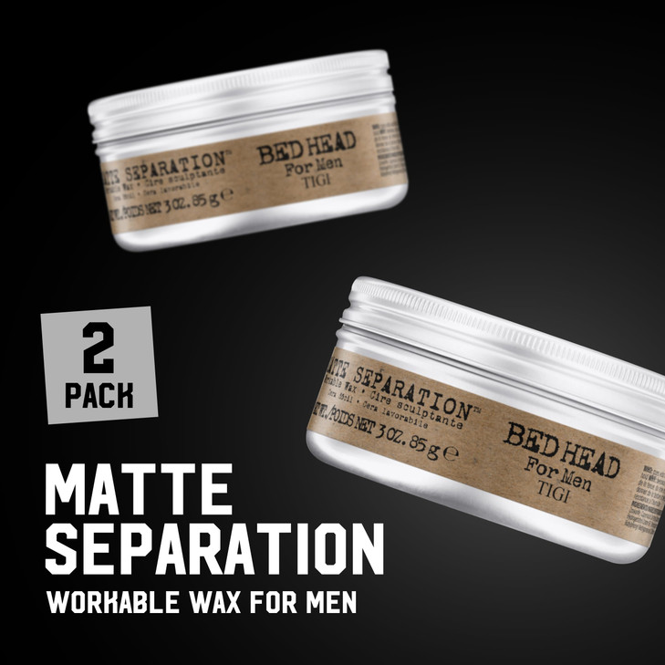 TIGI Bed Head for Men Matte Separation Workable Wax - Use for Strong Hold - For Men's Hairstyles - Use on Damp or Dry Hair - Premium Strong Hold Hair