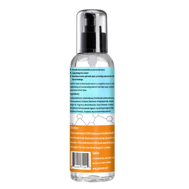 WOZUTUNT Keratin Hair Serum for - Heat Protectant with Castor Oil Treatment for Frizzy, Dry & Damaged Hair - Nourishes and Repairs Hair for Shine and