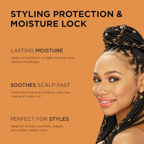 African Pride Black Castor Miracle Hair & Scalp Sealing Oil  Hair Oil with Black Castor, Tea Tree & Soybean Oil for Moisture Lock, Scalp Relief & Gr