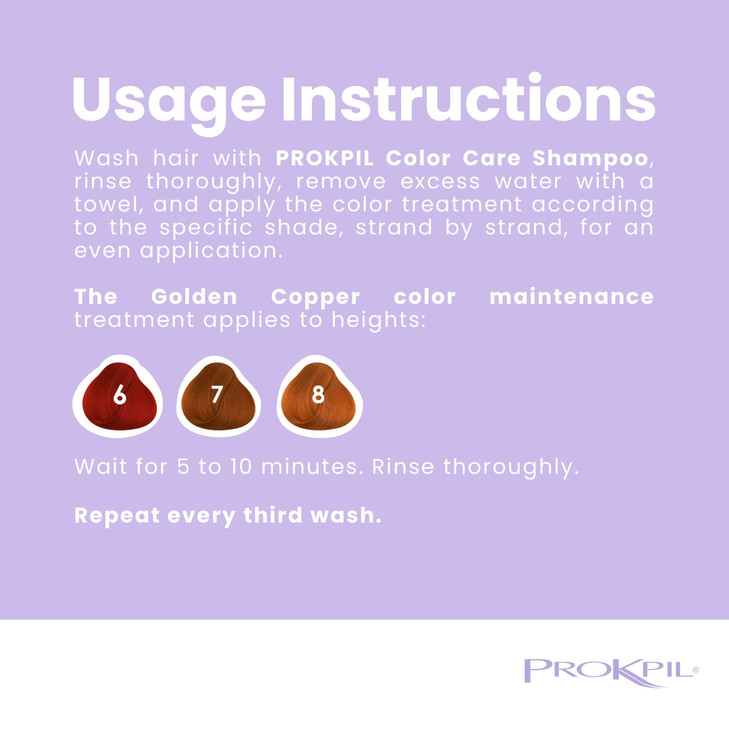 Prokpil Cobre Dorado Tratamiento Color Matizante | Golden Copper Treatment Maintenance Nuance Mask (Regular Size 10oz-300ml)