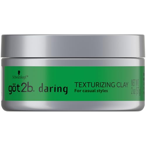 got2b Daring Texturizing Clay, 2 Fl Oz, Matte Finish and High Hold Styling Hair Clay For Men and Women, Non-Greasy, Non-Sticky Hair Texturizer for Sh