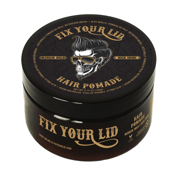 Fix Your Lid Hair Pomade for Men - Water Based Pomade Medium Hold High Shine - Easy to Wash Out - All Hair Types - 3.75oz