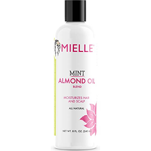 Mielle Organics Mint Almond Oil - Lightweight Dry Scalp Oil to Lock in Moisture and Help Encourage Longer, Healthier Hair - Suitable for All Hair Typ