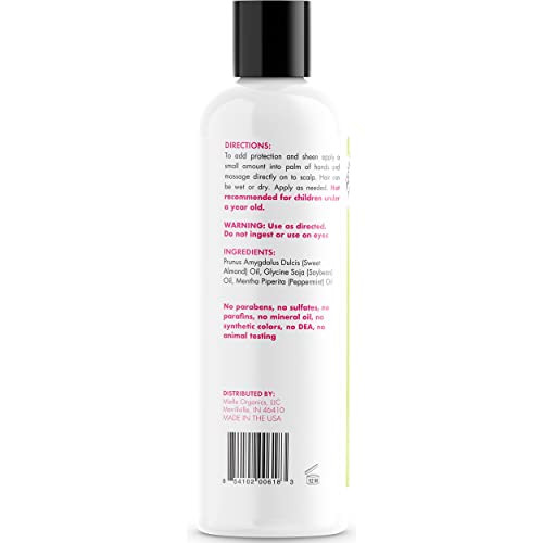 Mielle Organics Mint Almond Oil - Lightweight Dry Scalp Oil to Lock in Moisture and Help Encourage Longer, Healthier Hair - Suitable for All Hair Typ