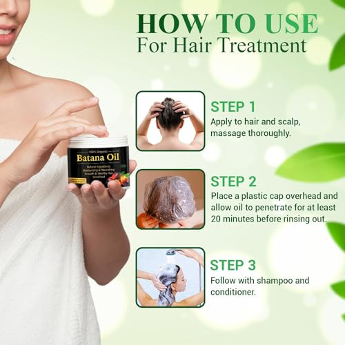 Raw Batana Oil for Hair Growth by Dr. Sebi Organic Raw Honduras Oil Paste, 100% Pure and Natural, Botana Prevents Hair Loss, Eliminates Split Ends fo