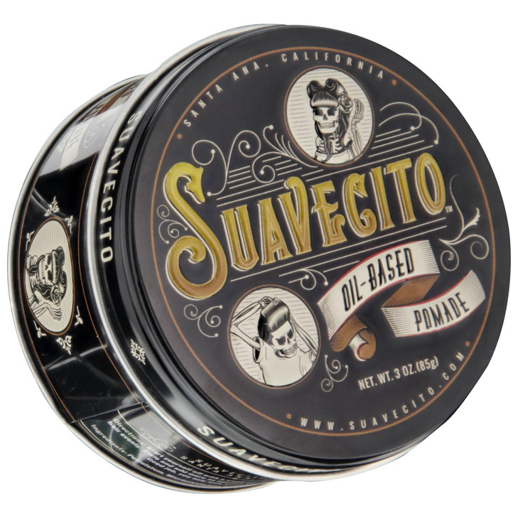 Suavecito Oil Based Pomade 3 oz Tin Can - Original Scent Hair Styling Long Lasting Hold, Healthy High Shine, For All Hair Types - Smooth Slickback To