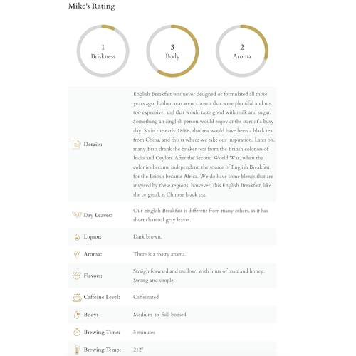 Harney & Sons English Breakfast Black Tea, 50 Tea Bags  Classic Keemun Blend for Bold, Full-Bodied Flavor, Kosher