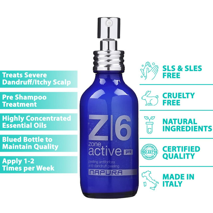 Z6 Anti Dandruff Dry Scalp Serum for Itchy, Sensitive and Irritated Scalp - Intensive Dandruff Peeling Treatment (1.69 fl oz) for Women and Men with