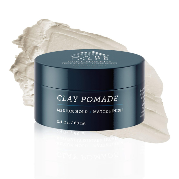Oars + Alps Clay Hair Pomade for Men with Biotin, Kaolin Oil, Bentonite Clay, Jojoba Oil, Vitamin B7 & B5, Promotes Hair Growth, Medium Hold, Matte F